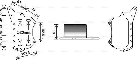 Ava Quality Cooling RT3638 - Eļļas radiators, Motoreļļa adetalas.lv