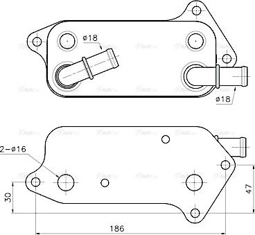 Ava Quality Cooling SB3083 - Eļļas radiators, Motoreļļa adetalas.lv