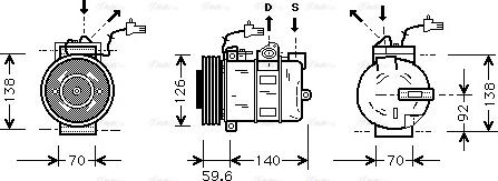 Ava Quality Cooling SBAK054 - Kompresors, Gaisa kond. sistēma adetalas.lv