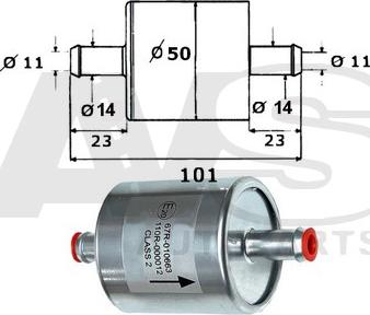 AVS Autoparts G715 - Degvielas filtrs adetalas.lv