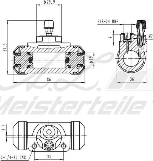 A.Z. Meisterteile AZMT-44-111-1112 - Riteņa bremžu cilindrs adetalas.lv