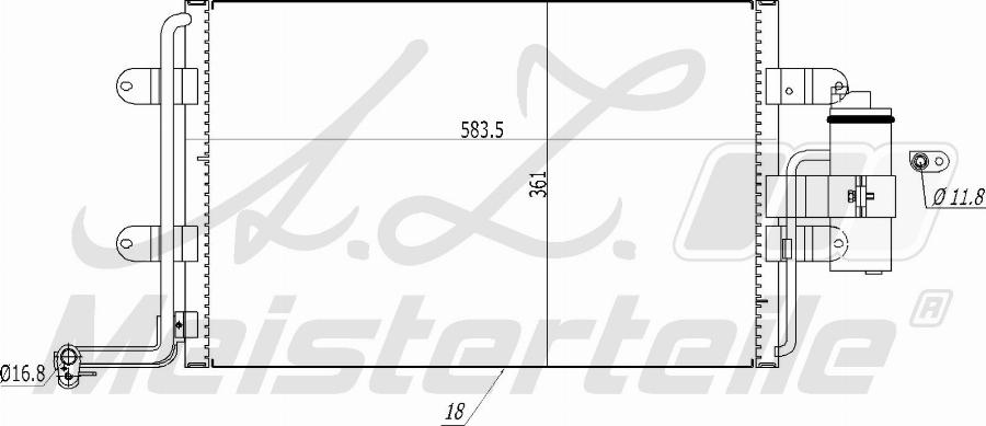 A.Z. Meisterteile AZMT-45-030-1102 - Kondensators, Gaisa kond. sistēma adetalas.lv