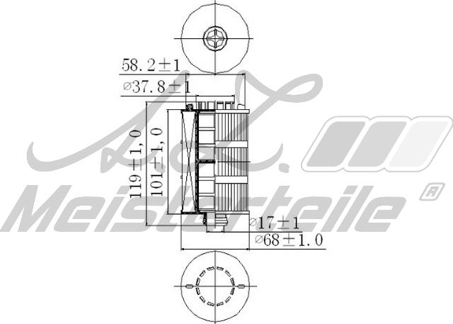 A.Z. Meisterteile AZMT-41-040-1341 - Eļļas filtrs adetalas.lv