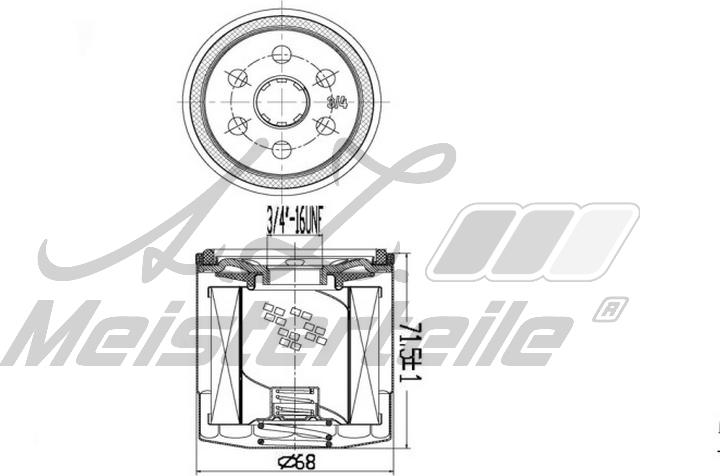 A.Z. Meisterteile AZMT-41-040-1330 - Eļļas filtrs adetalas.lv