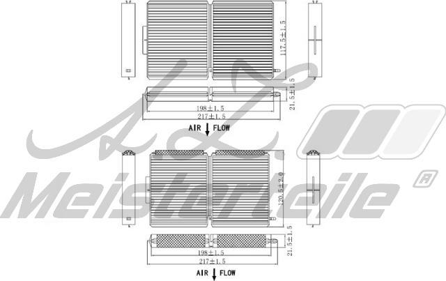 A.Z. Meisterteile AZMT-41-010-1613 - Filtrs, Salona telpas gaiss adetalas.lv