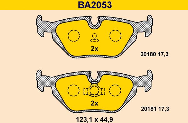 Barum BA2053 - Bremžu uzliku kompl., Disku bremzes adetalas.lv