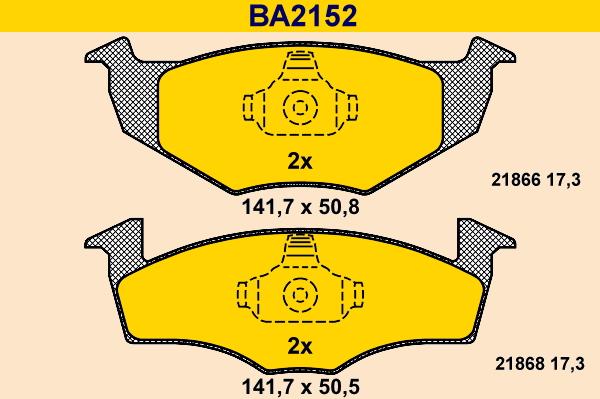 Barum BA2152 - Bremžu uzliku kompl., Disku bremzes adetalas.lv