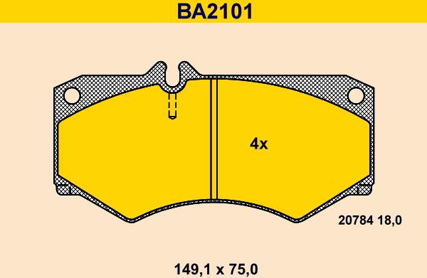 Barum BA2101 - Bremžu uzliku kompl., Disku bremzes adetalas.lv