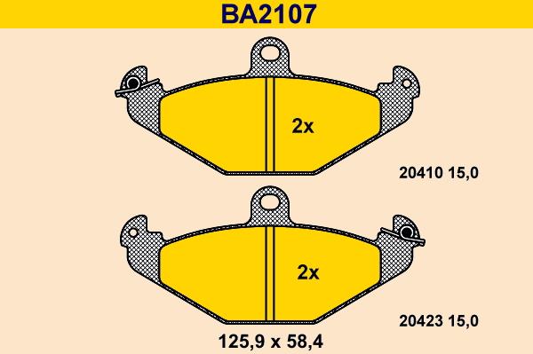 Barum BA2107 - Bremžu uzliku kompl., Disku bremzes adetalas.lv