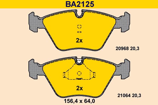 Barum BA2125 - Bremžu uzliku kompl., Disku bremzes adetalas.lv