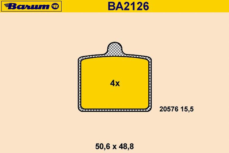 Barum BA2126 - Bremžu uzliku kompl., Disku bremzes adetalas.lv