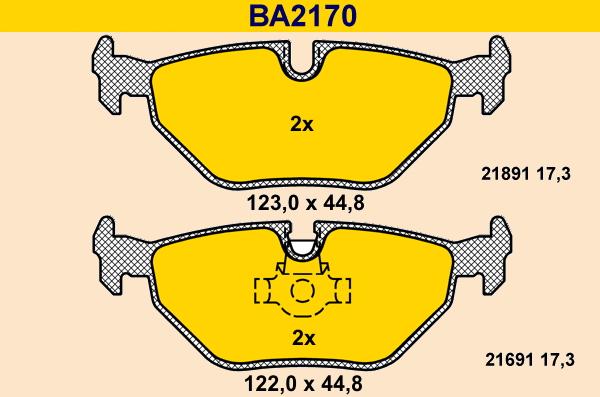 Barum BA2170 - Bremžu uzliku kompl., Disku bremzes adetalas.lv