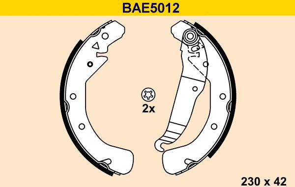 Barum BAE5012 - Bremžu loku komplekts adetalas.lv