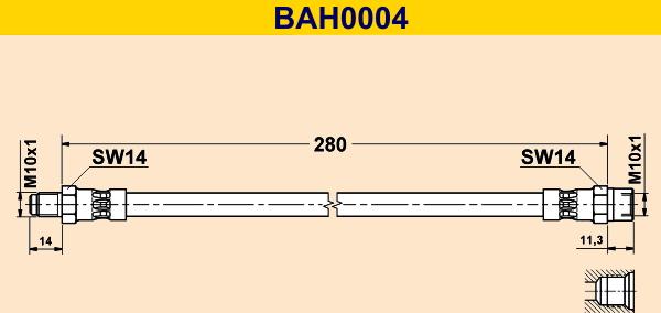 Barum BAH0004 - Bremžu šļūtene adetalas.lv