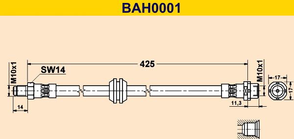 Barum BAH0001 - Bremžu šļūtene adetalas.lv