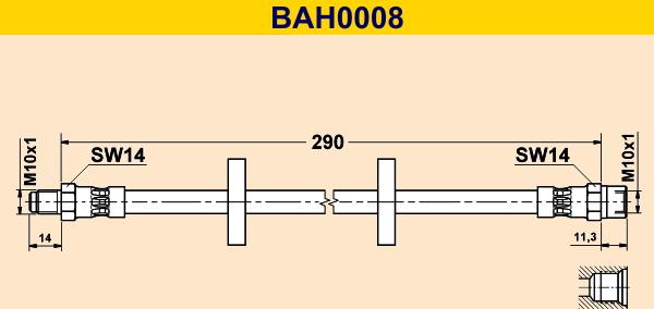 Barum BAH0008 - Bremžu šļūtene adetalas.lv