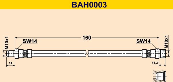 Barum BAH0003 - Bremžu šļūtene adetalas.lv