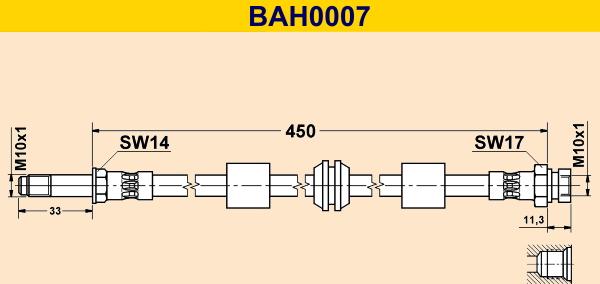 Barum BAH0007 - Bremžu šļūtene adetalas.lv