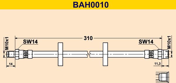 Barum BAH0010 - Bremžu šļūtene adetalas.lv