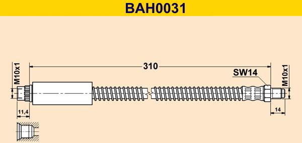 Barum BAH0031 - Bremžu šļūtene adetalas.lv