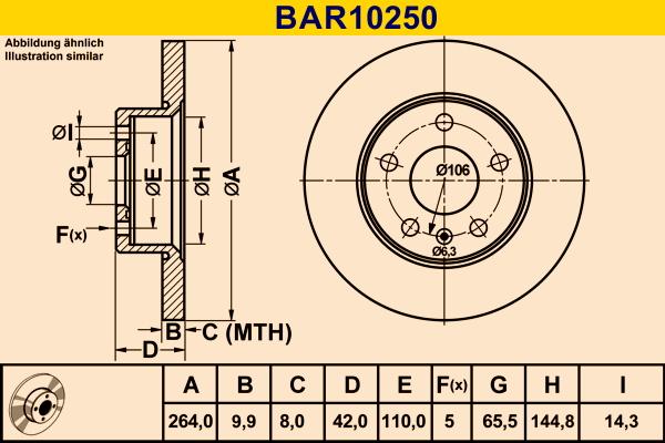 Barum BAR10250 - Bremžu diski adetalas.lv