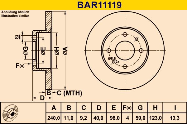 Barum BAR11119 - Bremžu diski adetalas.lv