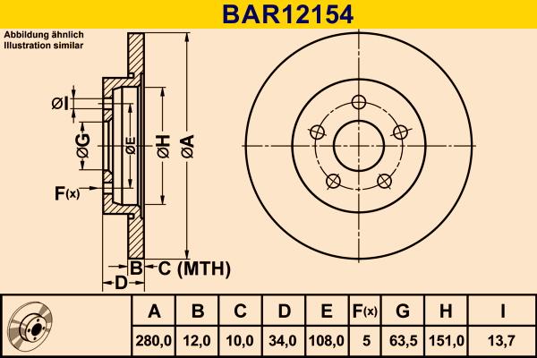 Barum BAR12154 - Bremžu diski adetalas.lv