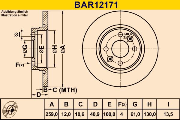 Barum BAR12171 - Bremžu diski adetalas.lv