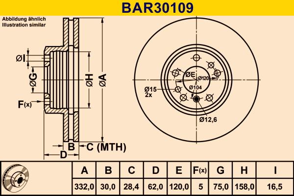 Barum BAR30109 - Bremžu diski adetalas.lv