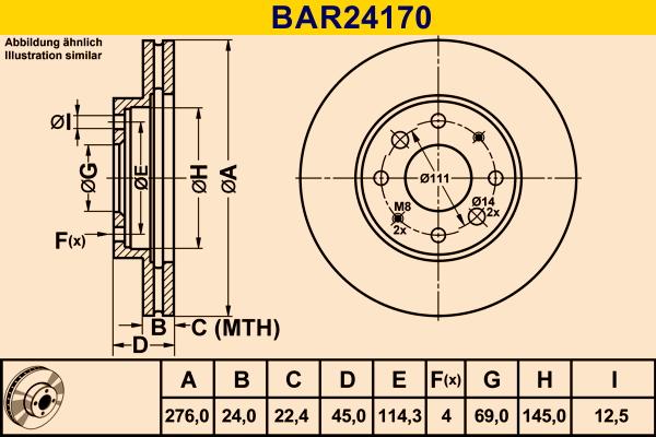 Barum BAR24170 - Bremžu diski adetalas.lv