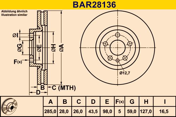 Barum BAR28136 - Bremžu diski adetalas.lv