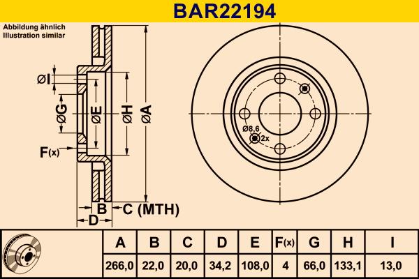 Barum BAR22194 - Bremžu diski adetalas.lv