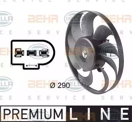 BEHR HELLA Service 8EW 009 144-601 - Ventilators, Gaisa kond. sistēmas kondensators adetalas.lv