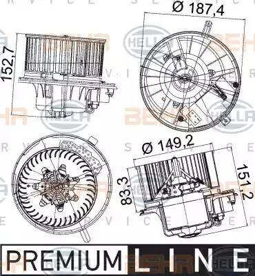 BEHR HELLA Service 8EW 351 043-221 - Salona ventilators adetalas.lv