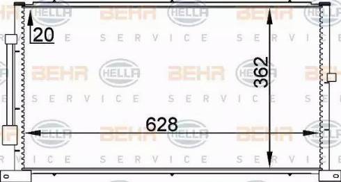 BEHR HELLA Service 8FC 351 038-714 - Kondensators, Gaisa kond. sistēma adetalas.lv