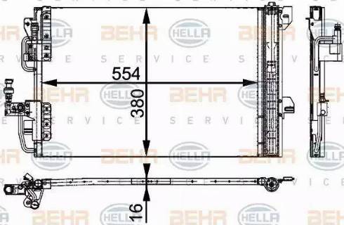 BEHR HELLA Service 8FC 351 317-534 - Kondensators, Gaisa kond. sistēma adetalas.lv