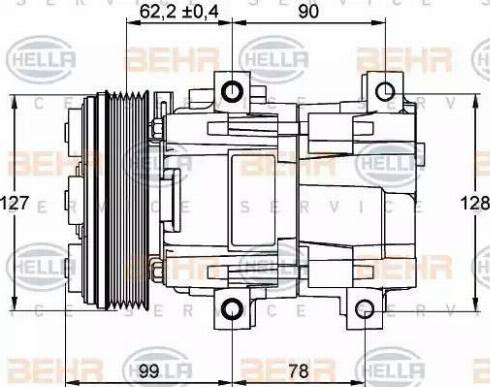 BEHR HELLA Service 8FK 351 113-131 - Kompresors, Gaisa kond. sistēma adetalas.lv