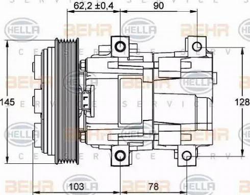 BEHR HELLA Service 8FK 351 113-171 - Kompresors, Gaisa kond. sistēma adetalas.lv