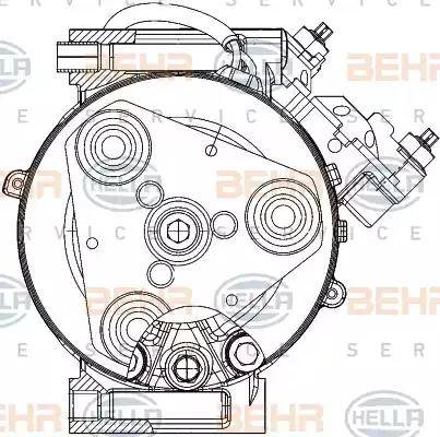 BEHR HELLA Service 8FK 351 334-431 - Kompresors, Gaisa kond. sistēma adetalas.lv