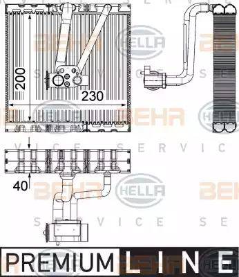 BEHR HELLA Service 8FV 351 330-711 - Iztvaikotājs, Gaisa kondicionēšanas sistēma adetalas.lv