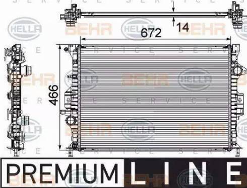 BEHR HELLA Service 8MK 376 745-591 - Radiators, Motora dzesēšanas sistēma adetalas.lv