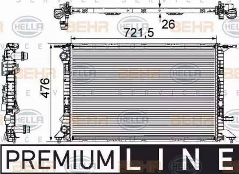 BEHR HELLA Service 8MK 376 745-581 - Radiators, Motora dzesēšanas sistēma adetalas.lv