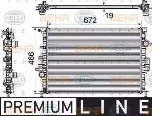 BEHR HELLA Service 8MK 376 745-601 - Radiators, Motora dzesēšanas sistēma adetalas.lv