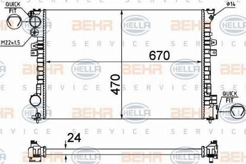 BEHR HELLA Service 8MK 376 719-235 - Radiators, Motora dzesēšanas sistēma adetalas.lv