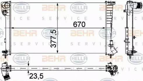 BEHR HELLA Service 8MK 376 715-524 - Radiators, Motora dzesēšanas sistēma adetalas.lv