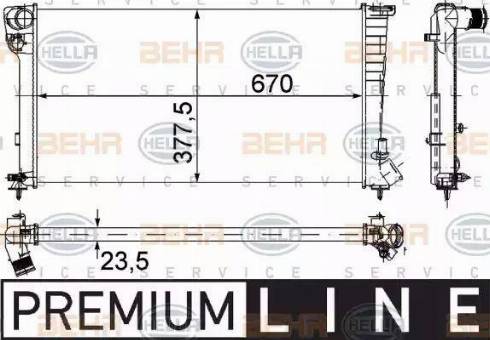 BEHR HELLA Service 8MK 376 715-521 - Radiators, Motora dzesēšanas sistēma adetalas.lv