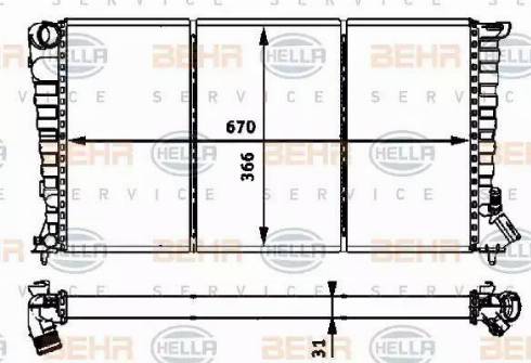 BEHR HELLA Service 8MK 376 717-621 - Radiators, Motora dzesēšanas sistēma adetalas.lv