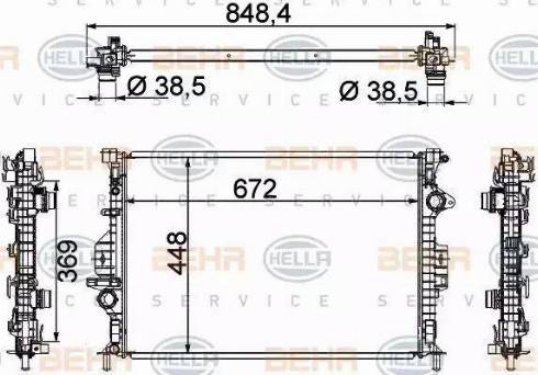 BEHR HELLA Service 8MK 376 787-121 - Radiators, Motora dzesēšanas sistēma adetalas.lv