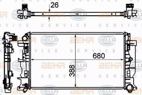 BEHR HELLA Service 8MK 376 735-331 - Radiators, Motora dzesēšanas sistēma adetalas.lv