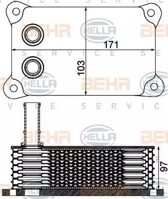 BEHR HELLA Service 8MO 376 797-161 - Eļļas radiators, Motoreļļa adetalas.lv